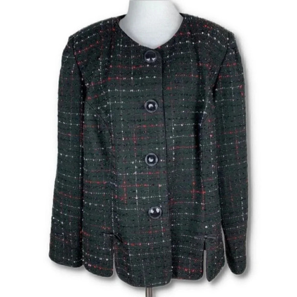 Danny and Nicole Blazer size 18 W Multicolored metallic Tweed 4 button m Jacket - Picture 1 of 10
